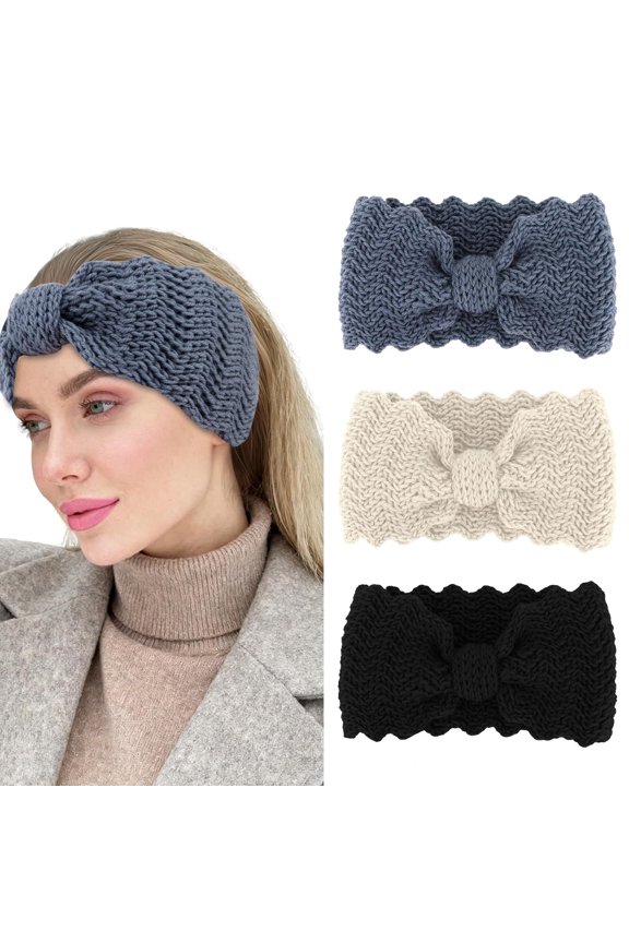 Winter Headbands for Women Knit Soft Wide Crochet Headband for Women Girls Winter Ear Warmers
