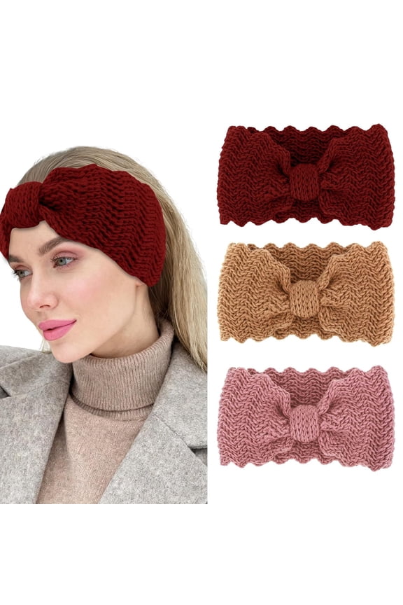 Winter Headbands for Women Knit Soft Wide Crochet Headband for Women Girls Winter Ear Warmers