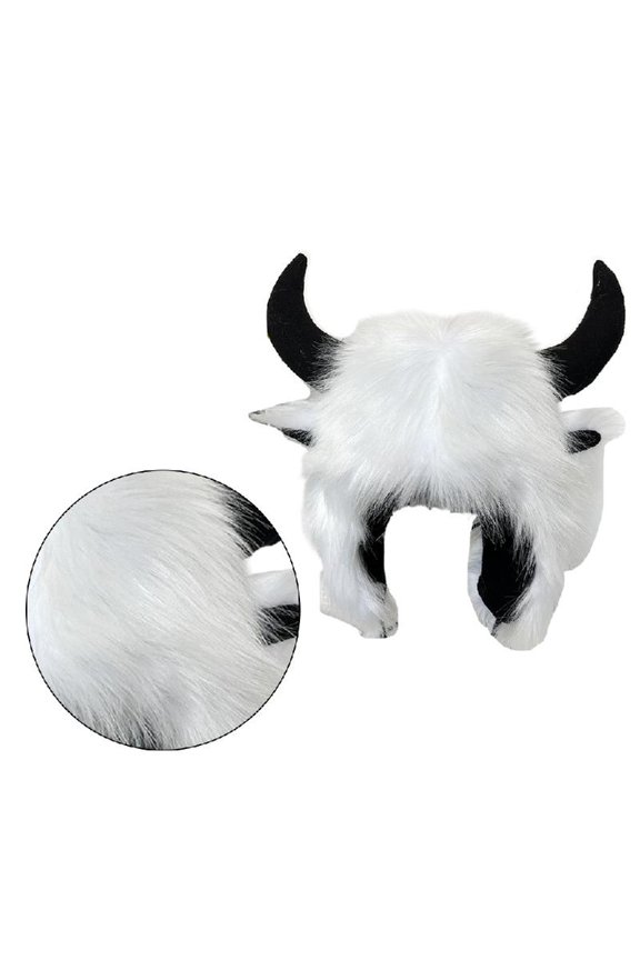 Winter Headwear with Cool Horns Suitable for Stage Shows Stylish Hat with Horns Warm and Trendy Headwear for Men and Women