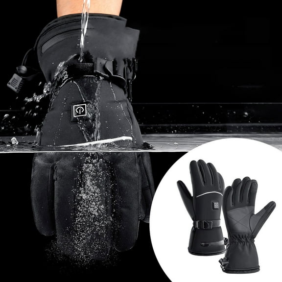 Winter Heated Gloves For Men Women 3.7V Battery Heated Ski Gloves Touchscreen Waterproof Electric Heated Gloves For Winter Work Skiing Fishing Hiking Camping