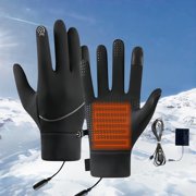 Winter Heated Gloves USB Charging   3 Gear Temperature Adjustable Electric Warming Gloves, Touch Screen Compatible, Anti-Slip Silicone Grip, Windproof Waterproof Snow-Proof for Outdoor Sports L