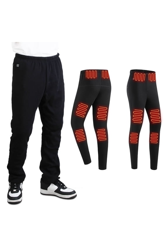 Winter Heated Pants for Men Women with 12 Heating Zones 5V USB Powered Heating Trouser with 3 Heating Levels Machine Washable for Outdoor Winter Activities Unisex