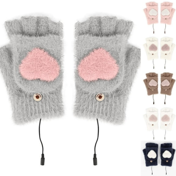 Winter Heating Warm Gloves Cold Weather Windproof Outdoor Sport Adjustable Temperature Thick Warm Finger Gloves Removable And Washable