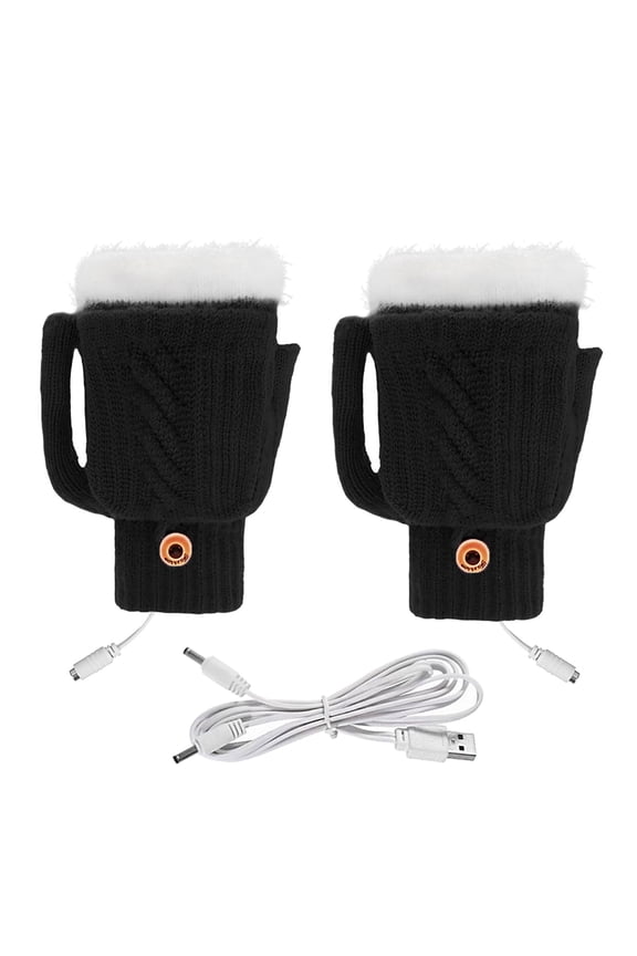 Winter Heating Warm Gloves Usb Gloves Mobile Power Computer Heating Gloves Mug Shape Gloves