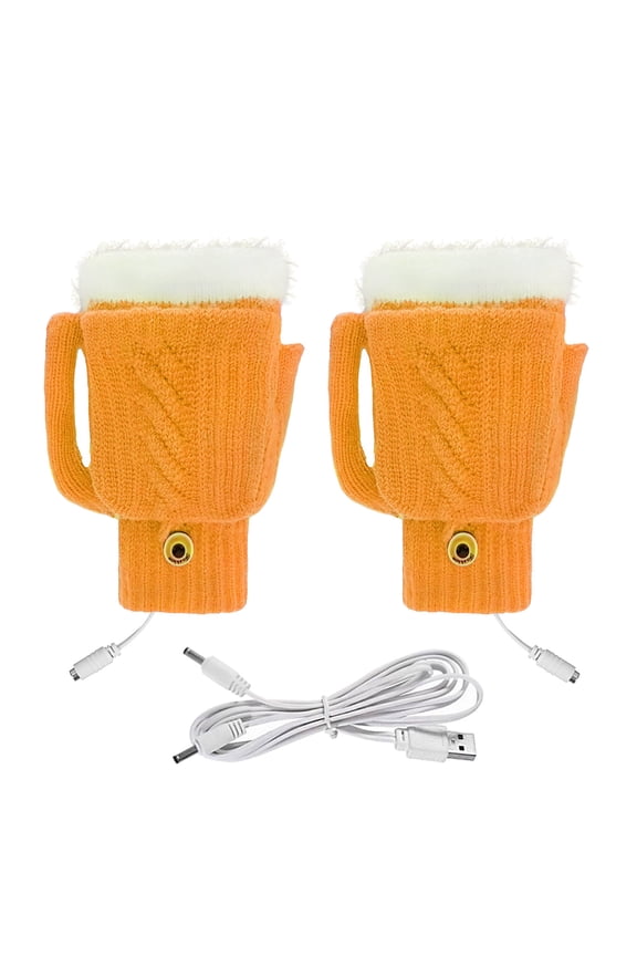 Winter Heating Warm Gloves Usb Gloves Mobile Power Computer Heating Gloves Mug Shape Gloves