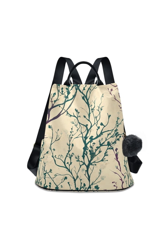 Winter Herbs Green Purple Travel Laptops Backpack for Women Anti-theft Casual Work Bag Daypack Lightweight Laptop Bag