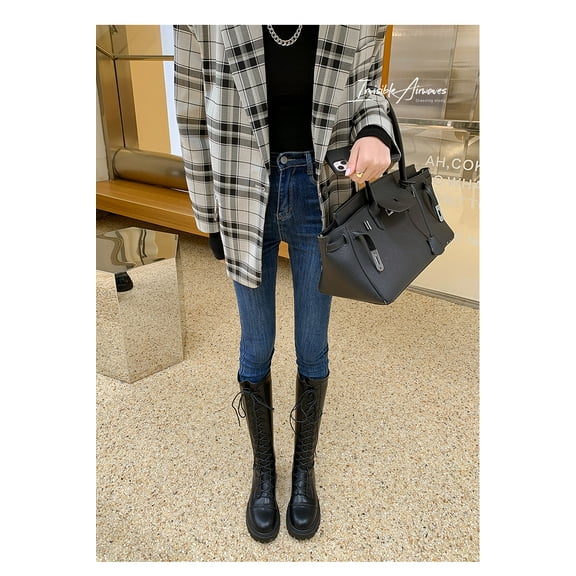 Winter High Leg Knee High Boots (5, Black)