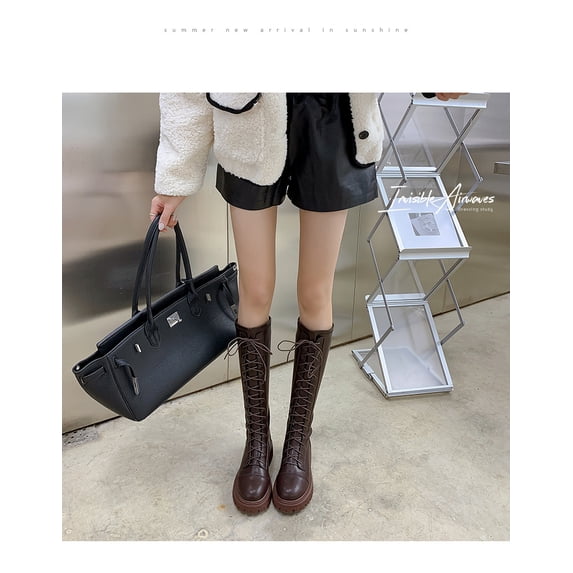 Winter High Leg Knee High Boots (8.5, Brown)