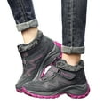 thumbnail image 1 of Winter Hiking Boots for Women Suede Hook and Loop Platform Snow Booties Trendy Furry Lined Anti Slip Sneakers, 1 of 7