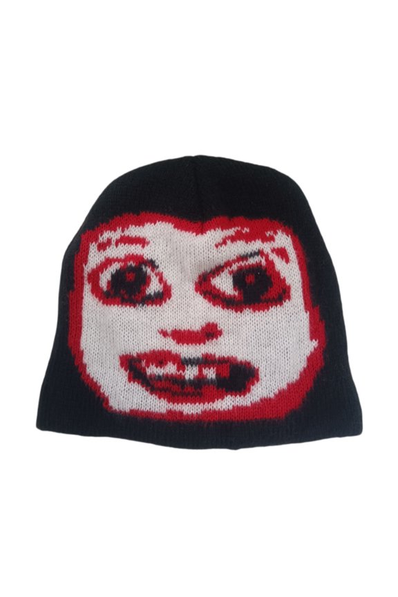 Winter Hip-Hop Ghost Face Funny Hat Halloween Simple Dark Style Unisex Knitted Pullover Hat