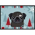 thumbnail image 1 of Winter Holiday Black Pug Indoor & Outdoor Mat, 24 x 36 in., 1 of 1