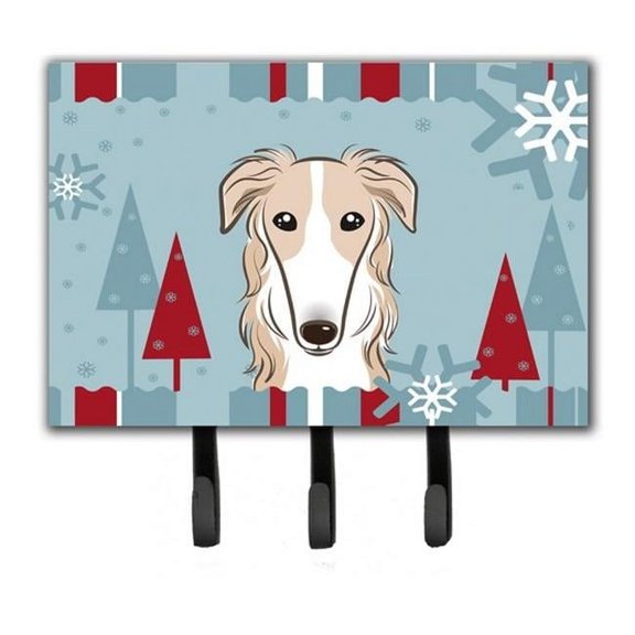 Winter Holiday Borzoi Leash & Key Holder