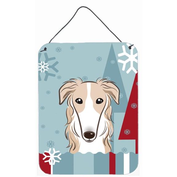 Winter Holiday Borzoi Wall and Door Hanging Prints