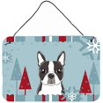 thumbnail image 1 of Winter Holiday Boston Terrier Wall and Door Hanging Prints, 1 of 1