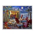 thumbnail image 1 of Winter Holiday Camper Party White Framed Giclee Art, design by Henriette Chinaglia, 1 of 9