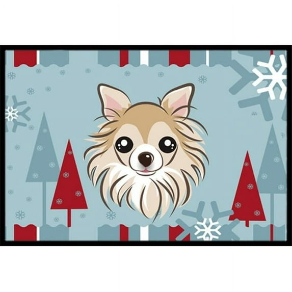 Winter Holiday Chihuahua Door Mat