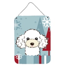 Caroline's Treasures BB1753DS1216 Winter Holiday White Poodle Wall or Door Hanging Prints, 12x16, multicolor