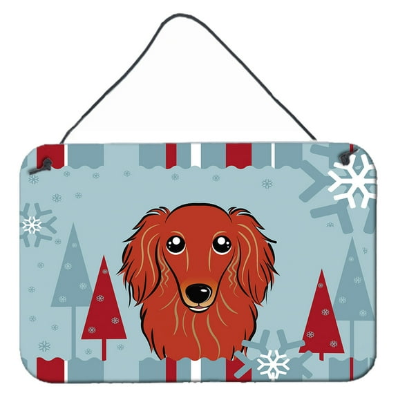 Winter Holiday Design with Dog Art Wall or Door Hanging Prints
