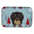 thumbnail image 1 of Winter Holiday Longhair Black and Tan Dachshund Dish Drying Mat, 1 of 7