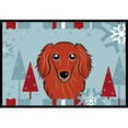 thumbnail image 1 of Winter Holiday Longhair Red Dachshund Indoor & Outdoor Mat- - 24 x 36 in., 1 of 1