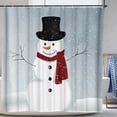 thumbnail image 1 of Winter Holiday Merry Christmas Happy Snowman Shower Curtain New Waterproof Polyester Fabric Bath Curtain 72x72 Inches, 1 of 7