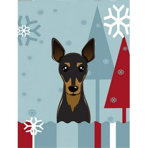 Winter Holiday Min Pin Flag Garden Size