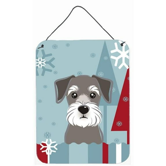 Winter Holiday Schnauzer Wall or Door Hanging Prints