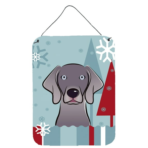 Winter Holiday Weimaraner Wall or Door Hanging Prints