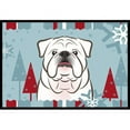 thumbnail image 1 of Winter Holiday White English Bulldog Indoor & Outdoor Mat- 18 x 27 in., 1 of 1