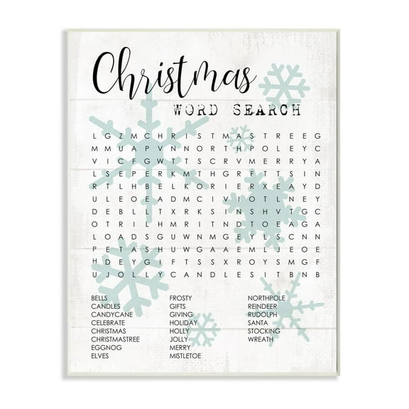 Winter Holiday Word Search Activity Christmas Phrases 10.00 in x 15.00 in Framed Painting Art Prints, by Stupell Home Décor