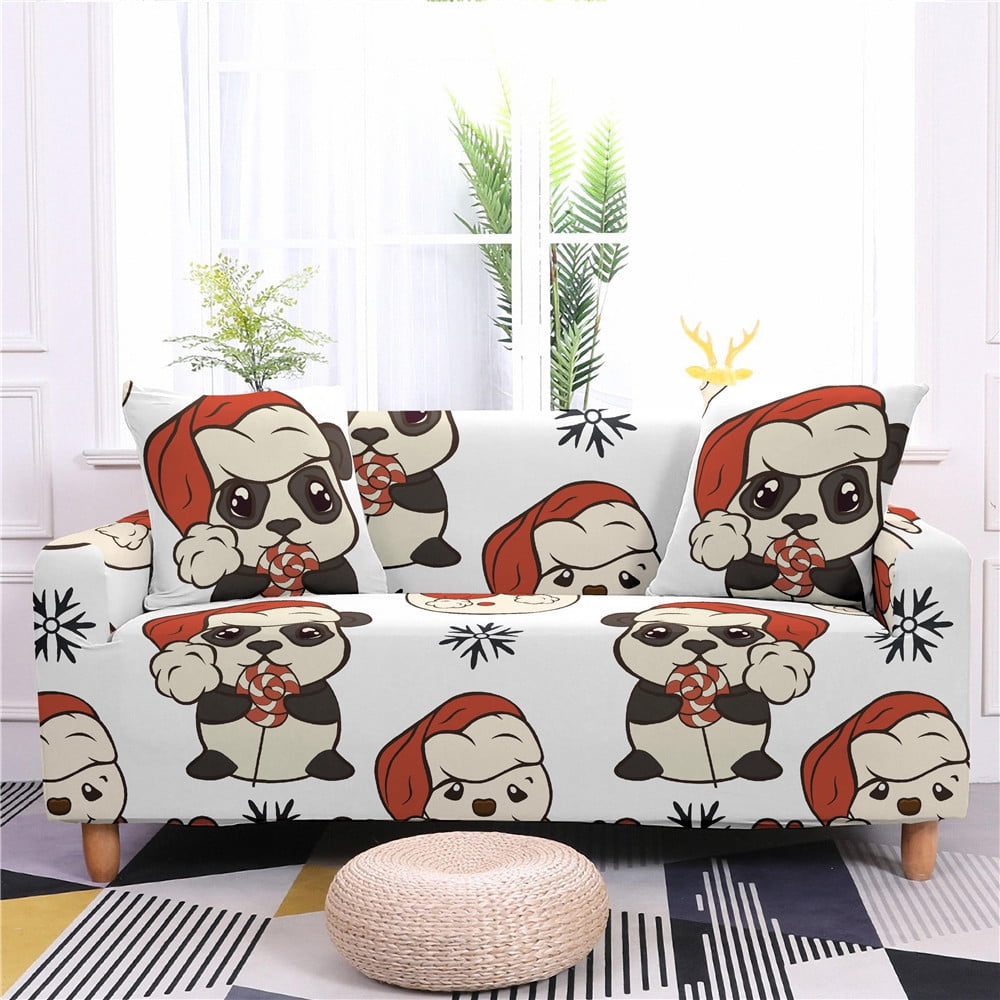 Winter Holiday Xmas Elk Snowflake Design Sofa Cover Couch Cover