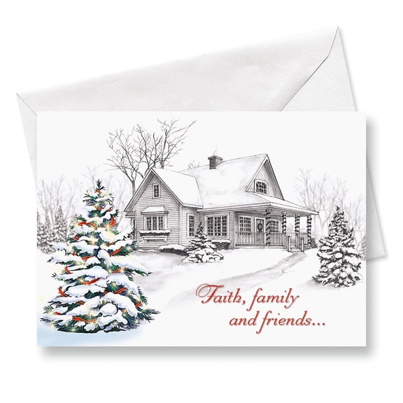 Current Winter Home Religious Christmas Cards - Set of 18, 5" x 7"