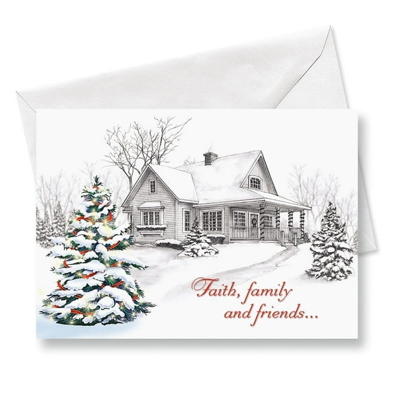 Current Winter Home Religious Christmas Cards - Set of 18, 5" x 7"