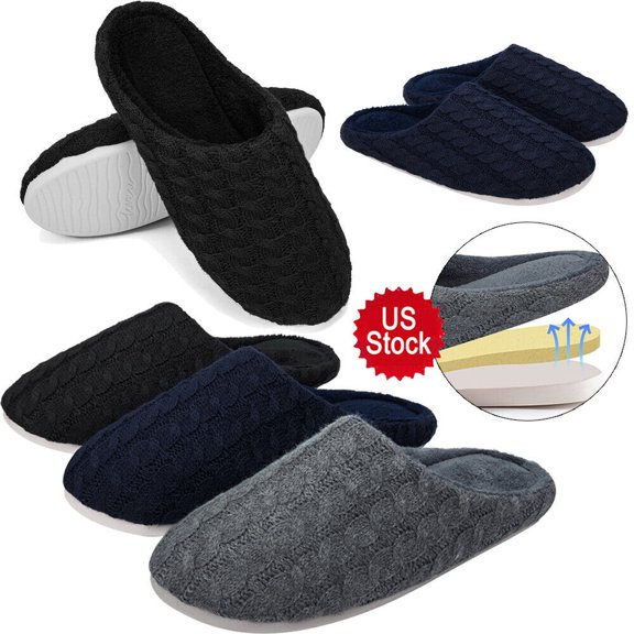 Winter Home Warm Slippers Cotton Shoes Non-slip Unisex Gray/black/navy Blue