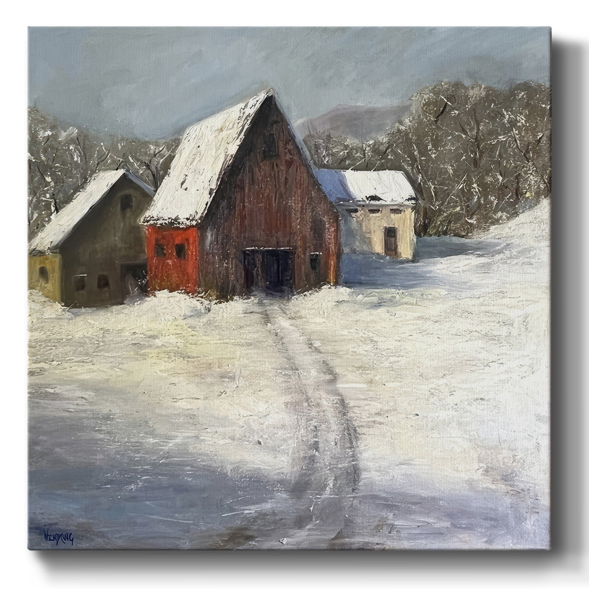 Winter Homestead I- Gallery Wrapped Canvas