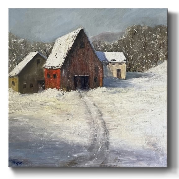 Winter Homestead I- Gallery Wrapped Canvas