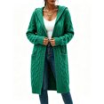 thumbnail image 1 of Winter Hooded Cardigan Sweater Coat Women Oversized Chunky Knit Open Front Long Outwear, 1 of 4