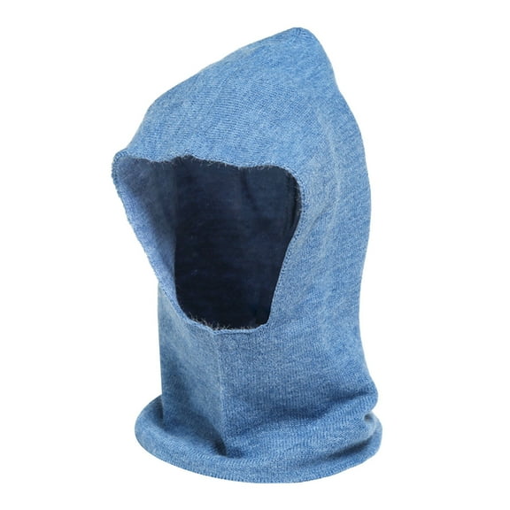 Winter Hooded Scarf Hat Thick Knitted Non Outdoor Riding Scarf for Men and Women Warm Solid Color Ski Accessory