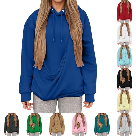 Winter Hooded Sweatshirt With Pocket And Pouch For Cat Mom Comfort