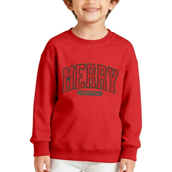 Winter Hoodies for Kids - Boys Long Sleeve Crewneck Sweatshirt for Kids – Soft Casual Pullover Top Everyday Wear in Fall Winter,Red