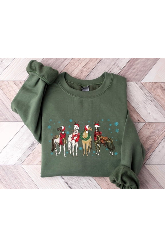 Winter Horse Sweatshirt, Western Winter Horse Sweater, Horse Sweatshirt, Horse, Womens Winter Sweater, Horse Lover All Size S-5Xl