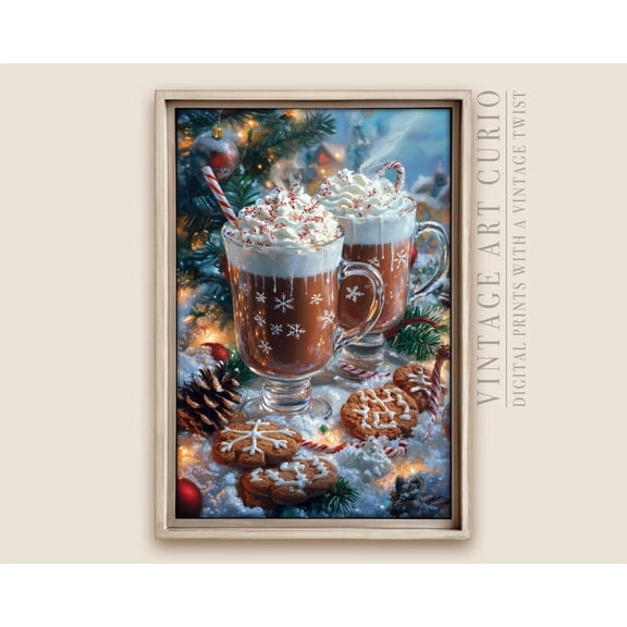 Winter Hot Chocolate Wall Art Print, Retro Hot Coco, Cozy Cottagecore Decor, Trendy Art #149 Warm Present Vintage UNFRAMED Poster Size 24x36