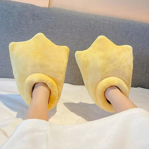 Winter House Slippers For Woman Men Cartoon Duck Feet House Slippers, Yellow Fluffy Claw Paw Indoor Shoes Comfy House Shoes Novelty Cute Animal Feet Slippers For Halloween Party Gifts(9.84''Long,B)