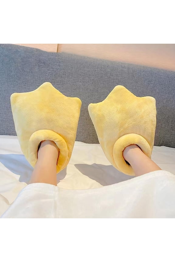 Winter House Slippers For Woman Men Cartoon Duck Feet House Slippers, Yellow Fluffy Claw Paw Indoor Shoes Comfy House Shoes Novelty Cute Animal Feet Slippers For Halloween Party Gifts(10.82''Long,C)