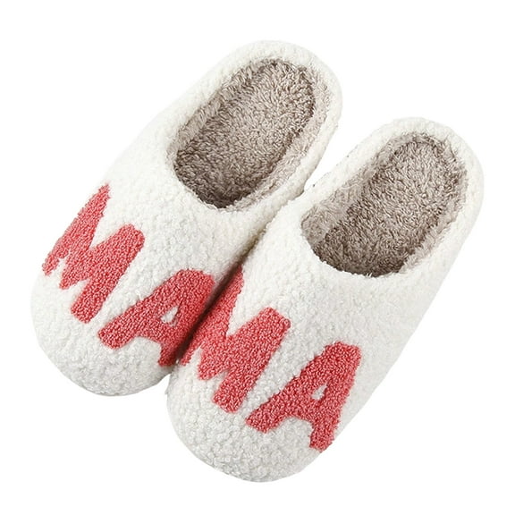 Winter House Slippers for Women Men Funny Floral Animal Print Fuzzy Warm Home Shoes Casual Indoor Slip on Slides Gray 8.5