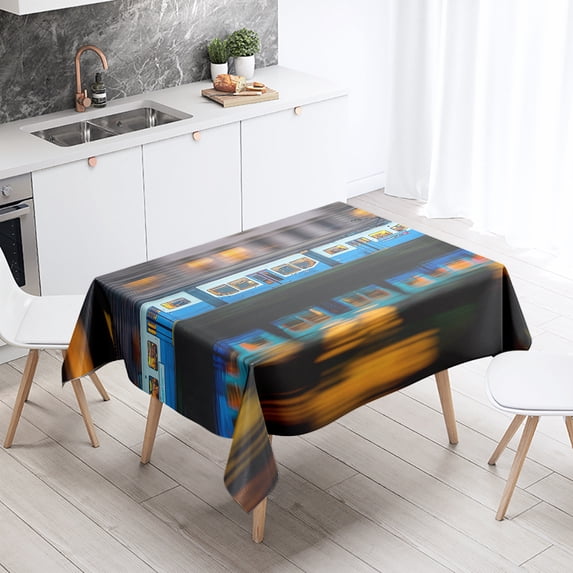 Winter House View Tablecloth Natural Anti-Stain Waterproof Rectangular Kitchen Table Home Decor