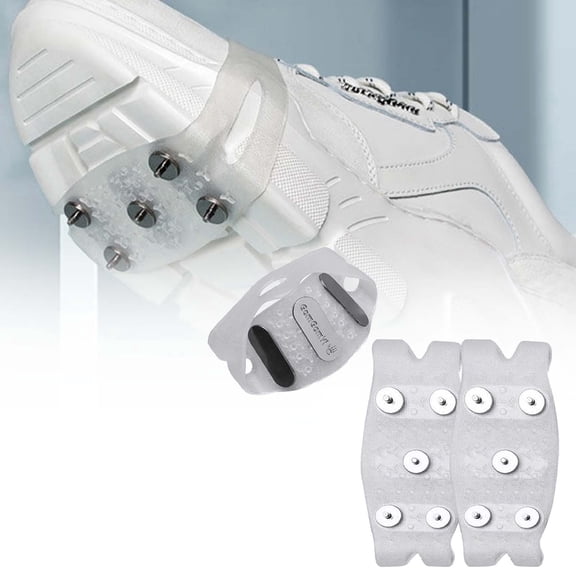 Winter Ice Cleats for Outdoor Shoes Nail Chains Improve Traction for and Climbing in Winter Conditions, 11cm5.2cm, White