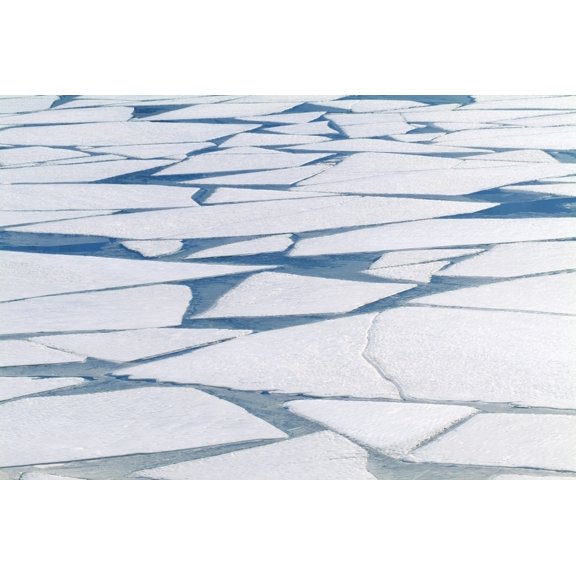 Winter Ice Layer On Portage Lake Breaking Up WSpring Thaw Southcentral Alaska Portage Valley Canvas Art - Randy Brandon Design Pics (17 x 11)