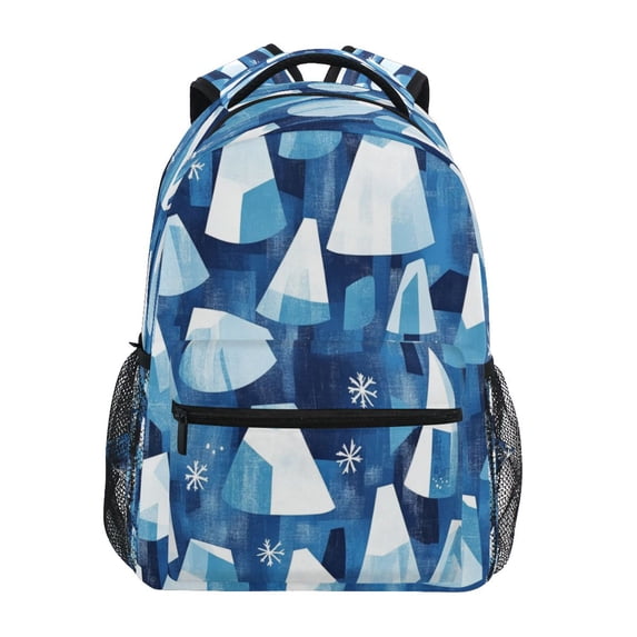 Winter Icicle Mountains Stylish Large Backpack 15L Self-Standing Durable Twill for School, Office and Travel Use