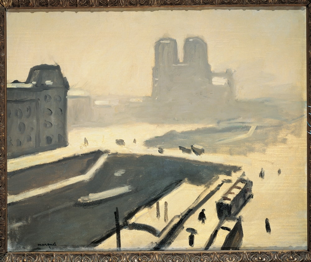 Winter In Paris Pont Saint Michel Canvas Art - (24 x 18)